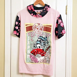 Legend Short Sleeve Hooded T Shirt Japan Skeleton Shibu Dance Floral Size Medium